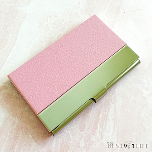 Multitasky Pink Vegan Leather Business Card Case